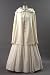 Wedding Short Cloak with Hood, made in Ivory Wool and Lined in Satin, Silver Clasp ~ New, Made in USA ~ Circle cut to fit most sizes Med to XLarge