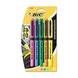 BIC GBLP51ASST - Brite Liner Grip Highlighter, Chisel Tip, Fluorescent Colors, 5/Set-BICGBLP51ASST