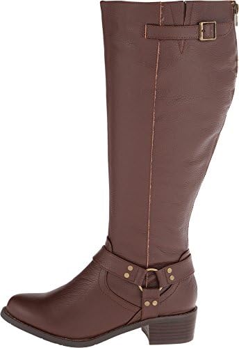 Fitzwell Women's Hanson Extra Wide Calf Cognac Tumble Boot 8 M