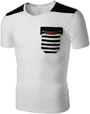 Trendykey Mens Short Sleeve V Neck T-shirts Slim Fit