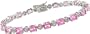 10 1/4 Carat Pink Sapphire and Diamond Bracelet in Sterling Silver, 7"