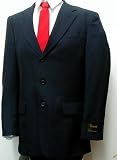 Gianni Vironni Three Button Single Breasted Navy Blue Business Dress Suit