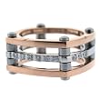 Stainless Steel Ring 316 Tri-Color Rose Gold Plated Polished CZ Diamond Square Band Size 6 by Bucasi Stainless Steel Ring 316 Tri-Color Rose Gold Plated Polished CZ Diamond Square Band Size 6 by Bucasi