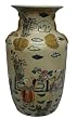 Traditional chinese butterfly flower vase with children playing - hand painted porcelain