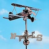 Outdoor Living : Biplane Weathervane, Blue Verde Garden Mount