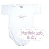 BABY BODYSUIT WHITE  PINK CLOUD LOVE ME , I'M MARTINIQUAIS  MARTINIQUE