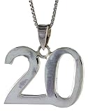 3/4' (18 mm) Sterling Silver Number 20 Pendant