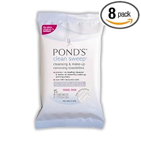Pond's Clean Sweep Cleansing & Make-Up Remover Towelettes,15-Count Packages (Pack of 8)