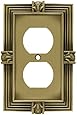 Brainerd 64472 Pineapple Single Duplex Outlet Wall Plate / Switch Plate / Cover, Tumbled Antique Brass