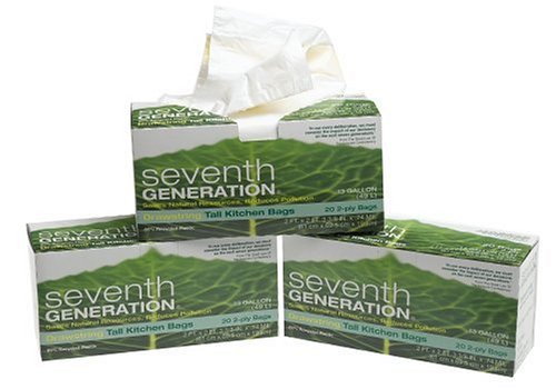 Seventh Generation Trash Bags, Tall Kitchen, 13-Gallon, 20-Count Boxes (Pack of 12)
