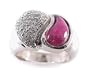 2.39ct. Diamond & Cabochon Rubellite Gemstone Cocktail Ring