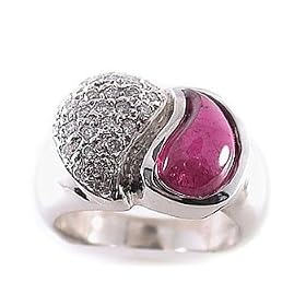 2.39ct. Diamond & Cabochon Rubellite Ring by 