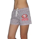 Womens Pink Victoria's Secret NFL San Francisco 49ers Plaid Cotton Pajama Lounge Shorts - Pink & Black (Size: S)