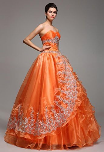 Honey Dream Women's Quinceanera Ball Wedding Dress S Orange