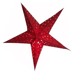BRUBAKER Falt Weihnachtsstern 5 Zacken "Star Cutting" Rot Batik 60 cm