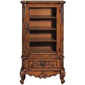 Heirloom 64h Single Bookcase With Glass Door, GLASS DOOR, ANTIQUE OAK by Home Decorators Collection
