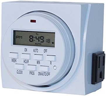 Hydrobuilder 7-Day Grounded Dual Outlet Digital Timer