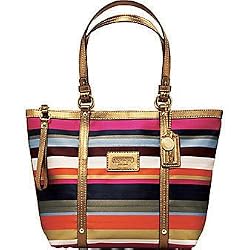 Coach Legacy Stripe Shoulder Bag Tote 12421