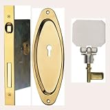 Von Morris 82092 606 Satin Brass Pocket Door Locks Moreland Pocket Door Bit Key Lockset