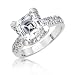 Bling Jewelry Sterling Silver Asscher Cut Cubic Zirconia Engagement Ring 3ct