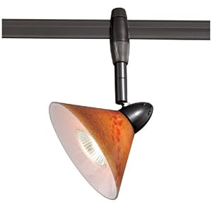 Euro Rail - 1 Light Low Voltage Track Spot Lighting Fixture - Dark Bronze - Orange Lava...