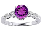 1.31 cts Genuine Amethyst Solitaire Engagement Ring - 14kt White or Yellow Gold