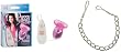 California Exotics / Swedish Erotica Silver Nipple Chain and Vibrating Pleaser Suction Cup Adult Sex Toy Kit