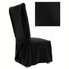 Suede Passion Black Dining Slipcover Set of four Chairs 704 by SlipcoverShop