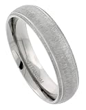 Titanium 6mm Domed Wedding Band Ring Matte Finish Grooved Polished Edges Comfort-fit, sizes 7 to 14