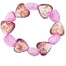 Jewelry : Pink And Orange Heart Murano Glass Bracelet