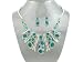 Stunning Icon Collection Unique Turquoise Look Bubble Tribal Bib-Style Fashion Necklace and Earrings Set Bright Silver Tone