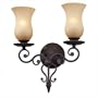 Troy Lighting B1300FI Portobello 2 Light Wall Sconce in French Iron with Gradated Amber glass