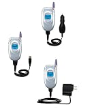 Deluxe Kit for the Samsung SCH-A565 includes a USB cable with Car and Wall Charger - Gomadic Brand w/ TipExchange Technology