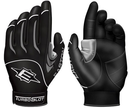 Easton Youth Turboslot Batting Gloves - Black/Black