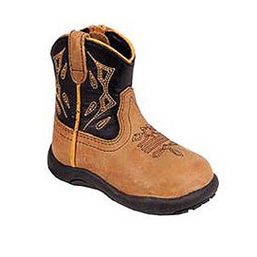 Roper Girls Boys Brown Contrast Stitch Cowboy Boots Infant Toddler 2-8