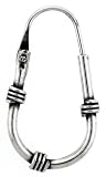 Sterling Silver Oval Bali Hoop Earrings