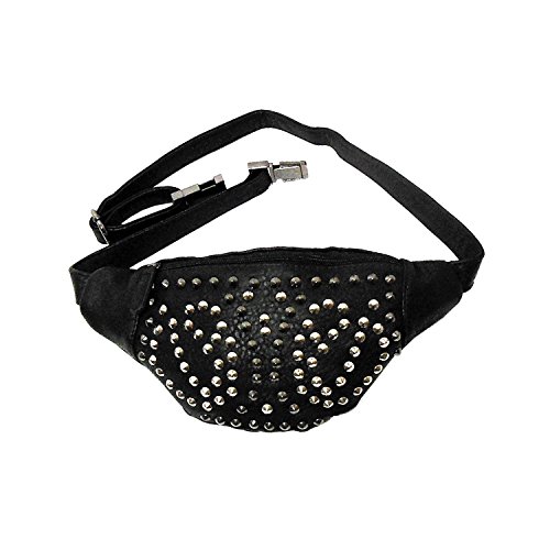Women's Black Studded Fashion Fanny Waist Pack - Fits up to 41in Waist
