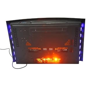 HOMCOM LARGE LED CURVED GLASS ELECTRIC WALL MOUNTED FIRE PLACE FIREPLACE 7 COLOUR SIDE LIGHTs SLIMLINE PLASMA FAN HEATER on sale