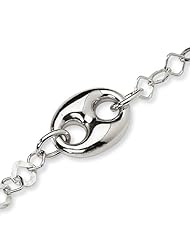 Versil Sterling Silver Fancy 37 Inch Necklace with Toggle Clasp