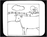 Mouse Pad with black and white , pasture, husbandry, agriculture, cow, countryside, farming, cattle, Europe, animal, Denmark, rearing, landscape, bovine