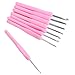 Icibgoods 2.5-6mm Hooks 8 Sizes 14cm Pink Soft Handle Aluminum Knitting Crochet Hooks for DIY Dolls Clothes Decoration