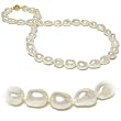 HinsonGayle White Free-Form Baroque Pearl Necklace (14kYG)