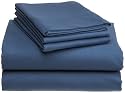 Pinzon 190-Gram Velvet Flannel Queen Sheet Set, Smokey Blue