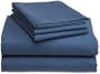 Pinzon Signature 190-Gram Cotton Velvet Flannel Queen Sheet Set, Smokey Blue
