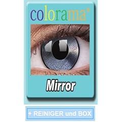 Farbige Kontaktlinsen Crazy Lenses Kost�m Karneval MIRROR inkl. 60 ml Pflegemittel und Beh�lter