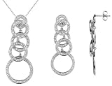 Sterling Silver and Cubic Zirconia (CZ) Earrings and Pendant Set