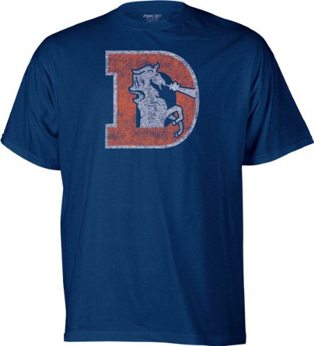 Denver Broncos -Blue- Classic NFL Throwback Logo T-Shirt