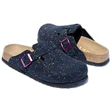 Birkenstock Boston Sparkle Blue Felt by Birkenstock