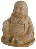 SITTING BUDDHA STONE FINISH GARDEN ORNAMENT 195575