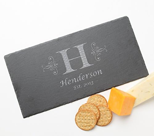 Personalized Slate Cheese Board, Custom Engraved Slate Cheese Board Monogram Design 2-Personalized Wedding Gifts, Engraved Housewarming Gift, Bridal Shower, Anniversary